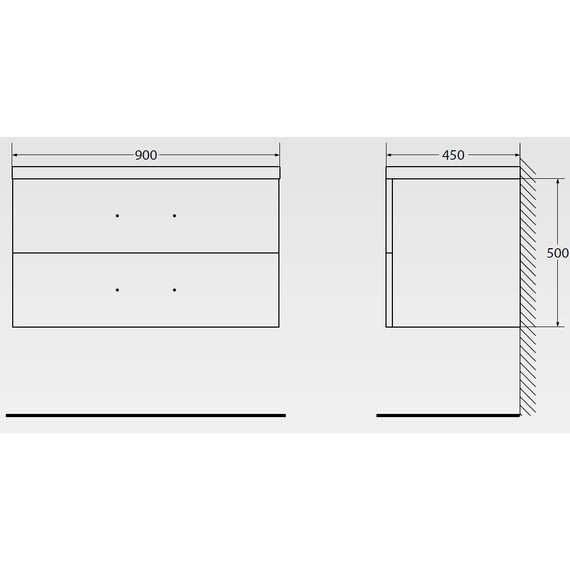 Тумба подвесная с раковиной BelBagno AURORA-900-2C-SO-BO 90 см, Bianco Opaco, Цвет фасада: Bianco Opaco - фото 11