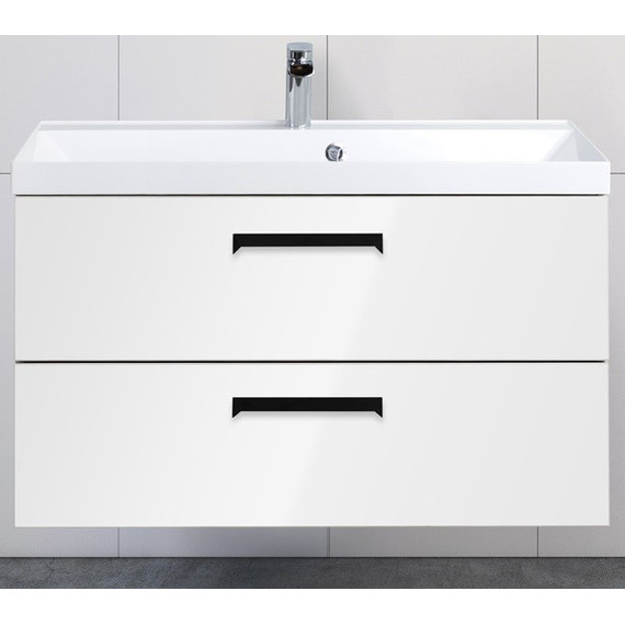 Тумба подвесная с раковиной BelBagno AURORA-900-2C-SO-BL 90 см, Bianco Lucido, Цвет фасада: Bianco Lucido - фото 