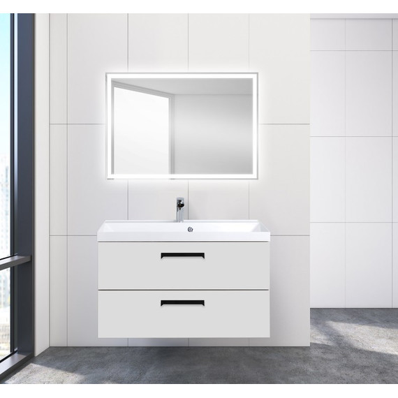 Тумба подвесная с раковиной BelBagno AURORA-900-2C-SO-BO 90 см, Bianco Opaco, Цвет фасада: Bianco Opaco - фото 3