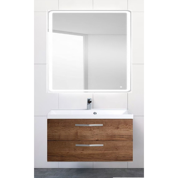Тумба подвесная с раковиной BelBagno AURORA-900-2C-SO-RT 90 см, Rovere Tabacco, Цвет фасада: Rovere Tabacco - фото 7