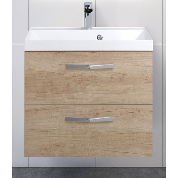 Тумба подвесная с раковиной BelBagno AURORA-600-2C-SO-RNN 60 см, Rovere Nebrasca Nature, Цвет фасада: Rovere Nebrasca Nature - фото 