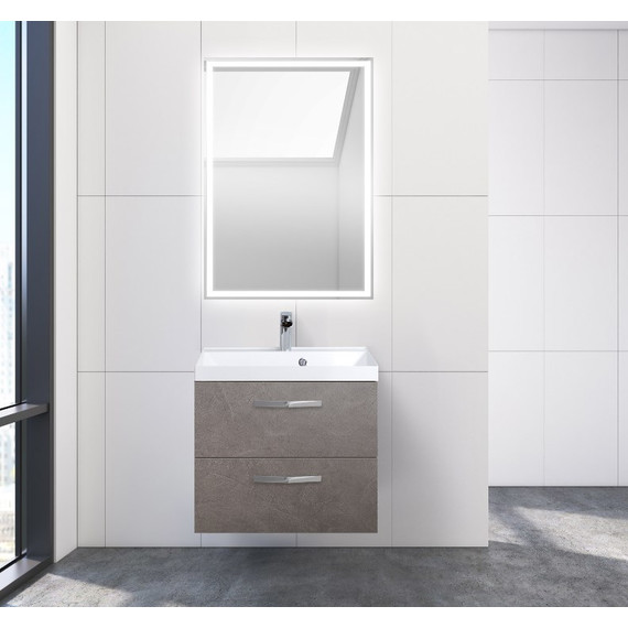 Тумба подвесная с раковиной BelBagno AURORA-600-2C-SO-PG 60 см, Pietra Grigio, Цвет фасада: Pietra Grigio - фото 2