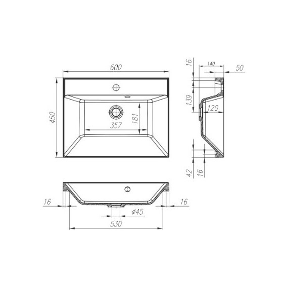 Тумба подвесная с раковиной BelBagno AURORA-600-2C-SO-RNN 60 см, Rovere Nebrasca Nature, Цвет фасада: Rovere Nebrasca Nature - фото 9