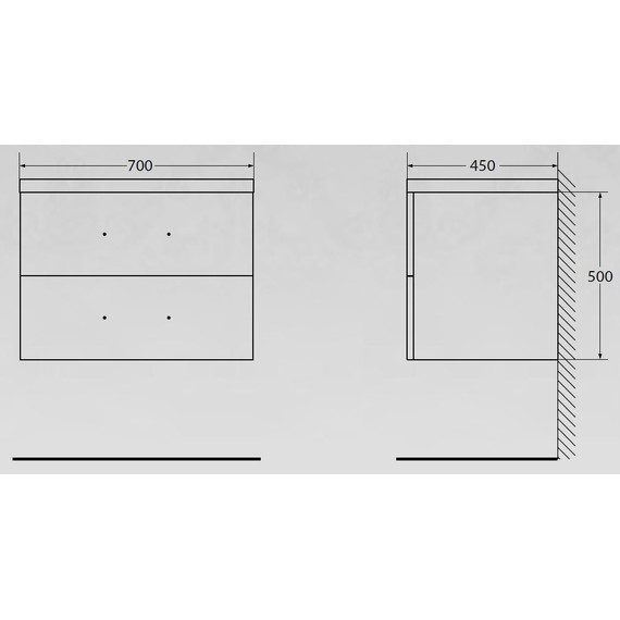 Тумба подвесная с раковиной BelBagno AURORA-700-2C-SO-RNN 70 см, Rovere Nebrasca Nature, Цвет фасада: Rovere Nebrasca Nature - фото 7