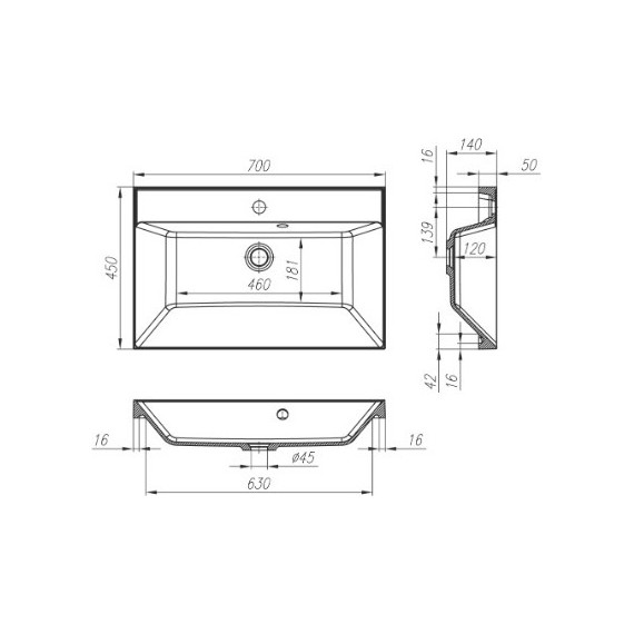 Тумба подвесная с раковиной BelBagno AURORA-700-2C-SO-RT 70 см, Rovere Tabacco, Цвет фасада: Rovere Tabacco - фото 10