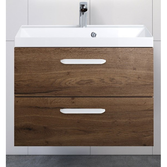 Тумба подвесная с раковиной BelBagno AURORA-700-2C-SO-RT 70 см, Rovere Tabacco, Цвет фасада: Rovere Tabacco - фото 