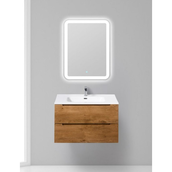 Тумба подвесная с раковиной BelBagno ETNA-800-2C-SO-RN-P 80 см, Rovere Nature, Цвет фасада: Rovere Nature - фото 2