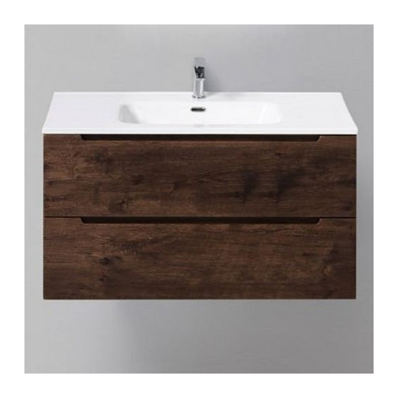 Тумба подвесная с раковиной BelBagno ETNA-900-2C-SO-RW-P 90 см, Rovere Moro, Цвет фасада: Rovere Moro - фото 