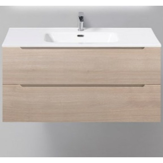 Тумба подвесная с раковиной BelBagno ETNA-1000-2C-SO-RG-P 100 см, Rovere Grigio, Цвет фасада: Rovere Grigio - фото 