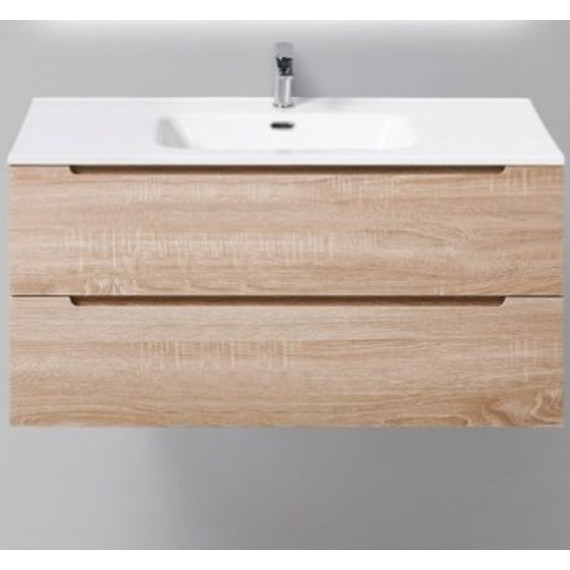 Тумба подвесная с раковиной BelBagno ETNA-1000-2C-SO-WO-P 100 см, Rovere Bianco, Цвет фасада: Rovere Bianco - фото 