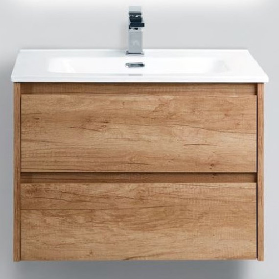 Тумба подвесная с раковиной BelBagno KRAFT-700-2C-SO-RNN 70 см, Rovere Nebrasca Nature - фото 