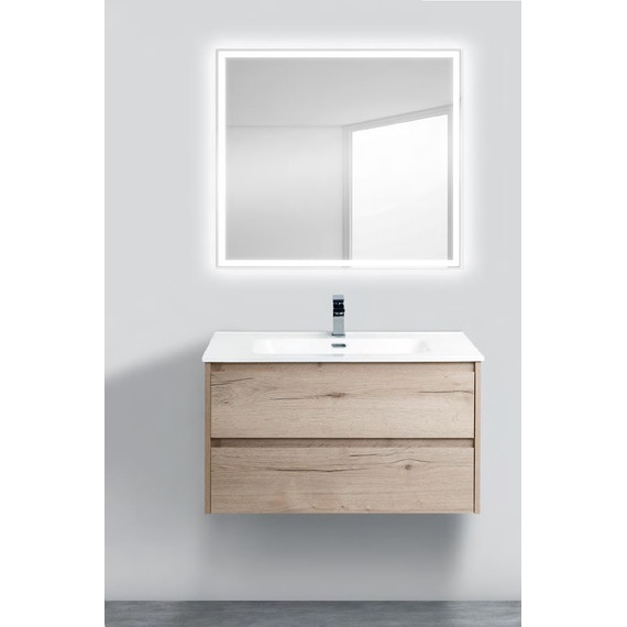 Тумба подвесная с раковиной BelBagno KRAFT-900-2C-SO-RGB 90 см, Rovere Galifax Bianco - фото 2