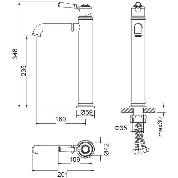 Смеситель для раковины высокий Timo Arisa 5311/00F - фото 5