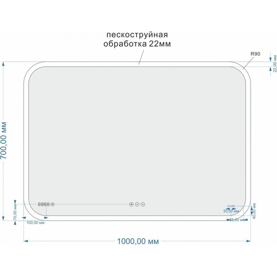 Зеркало Cersanit Design Pro 070 Led 100 см LU-LED070*100-p-Os - фото 6