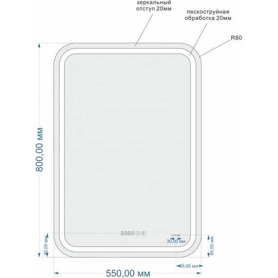 Зеркало Cersanit Design Pro 050 Led 55 см KN-LU-LED050*55-p-Os - фото 4