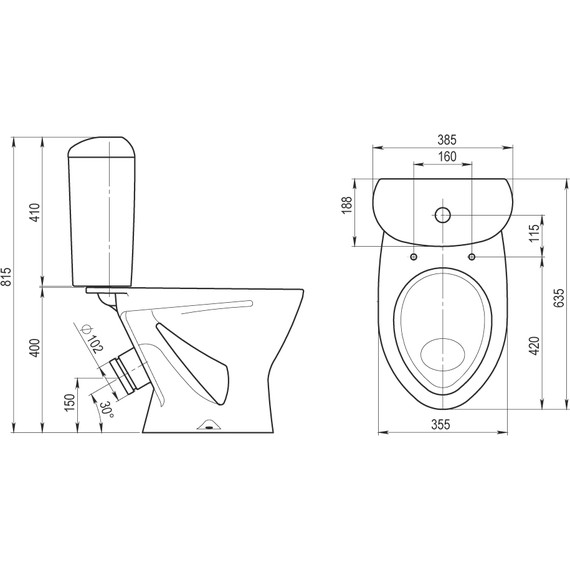 Унитаз-компакт Santeri Версия 1.P401.5.S00.00B.F с крышкой полипропилен - фото 3