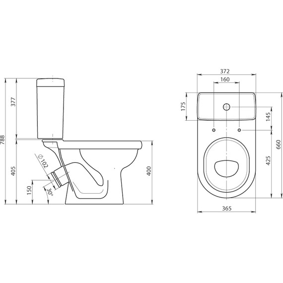 Унитаз-компакт Santeri Визит 1.P405.3.S00.00B.F с крышкой полипропилен - фото 3