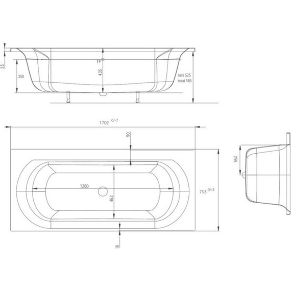 Ванна акриловая Jacob Delafon Elise 170х75 см E60279RU-01 - фото 7