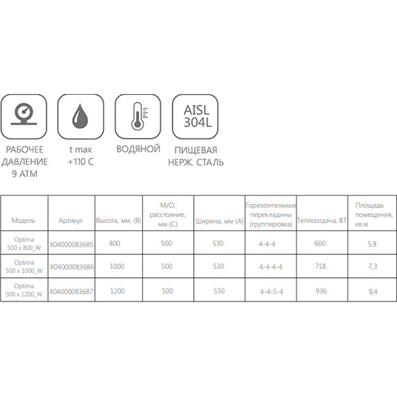 Полотенцесушитель водяной Ravak Optima П17 500х1200 мм X04000083687 - фото 4