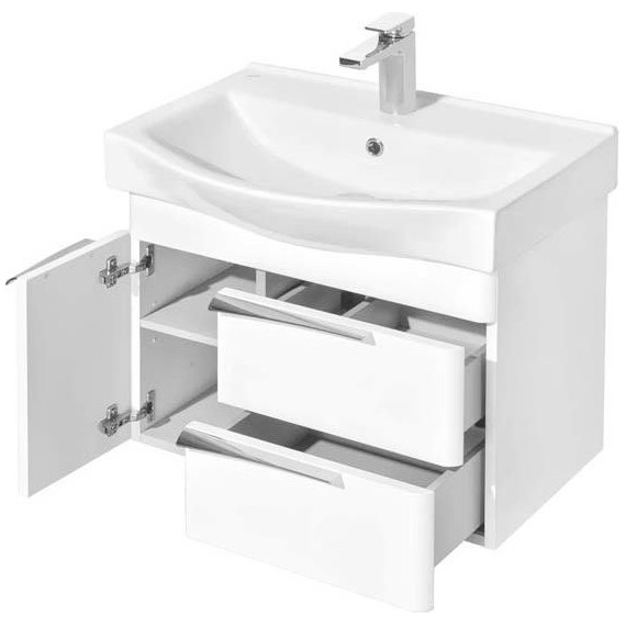 Тумба подвесная с раковиной Акватон Беверли 65 см 1A2353K0BV010, белый - фото 4