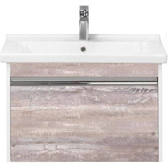 Тумба подвесная с раковиной Акватон Капри 80 см 1A2302K1KPDA0, белый/бетон пайн - фото 