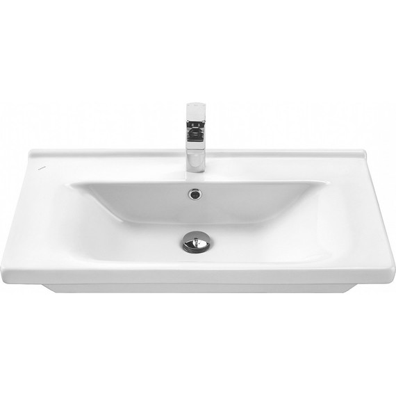 Тумба подвесная с раковиной Акватон Капри 80 см 1A2302K1KPDB0, белый/таксония темная - фото 6