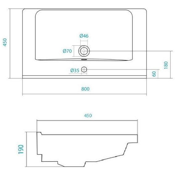 Тумба подвесная с раковиной Акватон Капри 80 см 1A2302K1KPDA0, белый/бетон пайн - фото 6