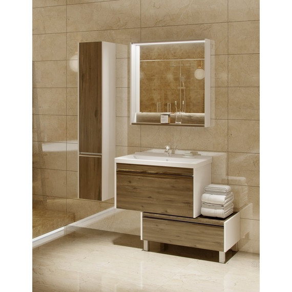 Зеркало Акватон Капри 80 см 1A230402KPDB0, белый/таксония темная - фото 4