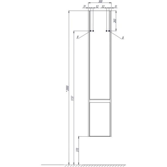 Пенал подвесной Акватон Капри 30 см 1A230503KPDBL, белый/таксония темная - фото 7