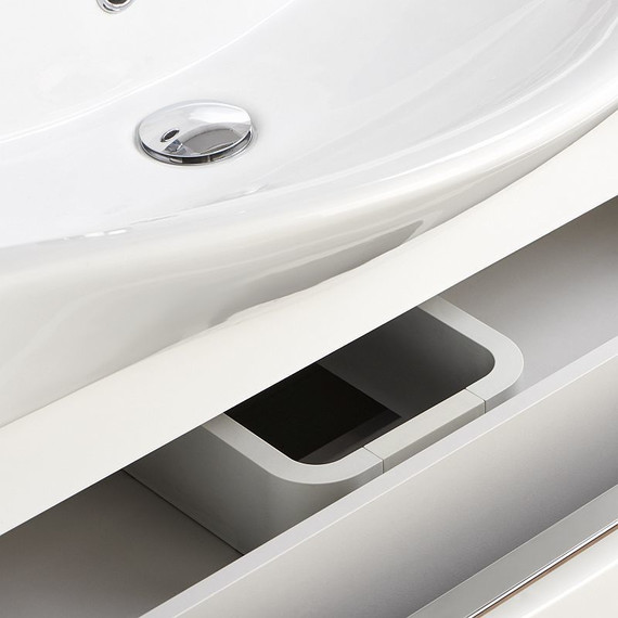 Тумба подвесная с раковиной Акватон Капри 80 см 1A2302K1KP010, белый - фото 8