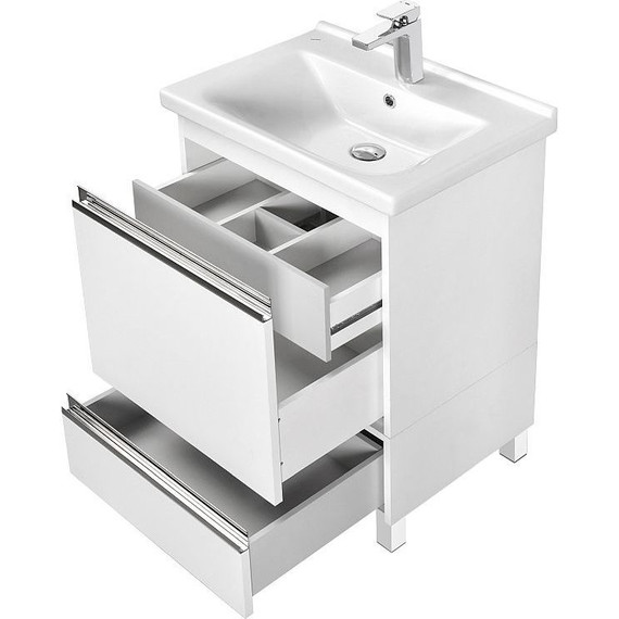 Тумба подвесная с раковиной Акватон Капри 60 см 1A2301K1KP010, белый - фото 14