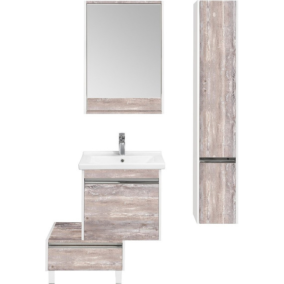 Пенал подвесной Акватон Капри 30 см 1A230503KPDAR, белый/бетон пайн - фото 4