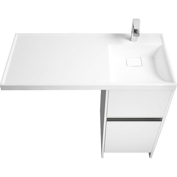 Тумба напольная с раковиной-столешницей Акватон Лондри 105 см 1A2360K1LH010 (раковина справа) - фото 5