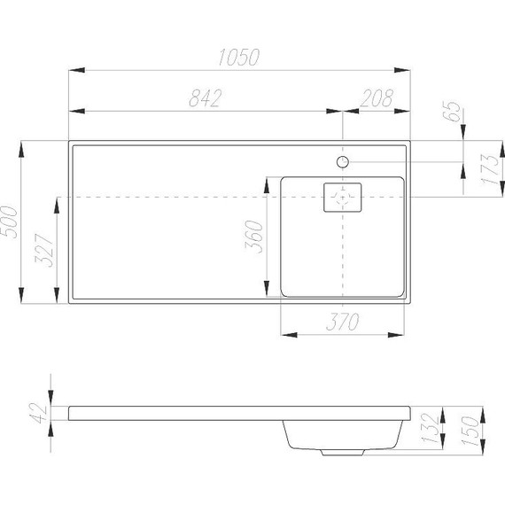 Тумба напольная с раковиной-столешницей Акватон Лондри 105 см 1A2360K1LH010 (раковина справа) - фото 9
