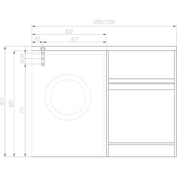 Тумба напольная с раковиной-столешницей Акватон Лондри 105 см 1A2360K1LH010 (раковина справа) - фото 10