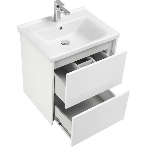 Тумба подвесная с раковиной Акватон Стоун 60 см 1A2314K1SX010, белый - фото 4