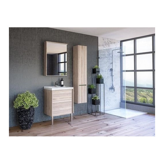 Тумба подвесная с раковиной Акватон Стоун 60 см 1A2314K1SX850, сосна арлингтон - фото 8