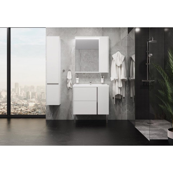 Пенал подвесной Акватон Стоун 30 см 1A228403SX01L, белый - фото 7