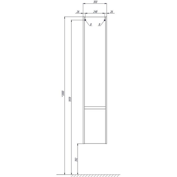 Пенал подвесной Акватон Стоун 30 см 1A228403SX01L, белый - фото 8