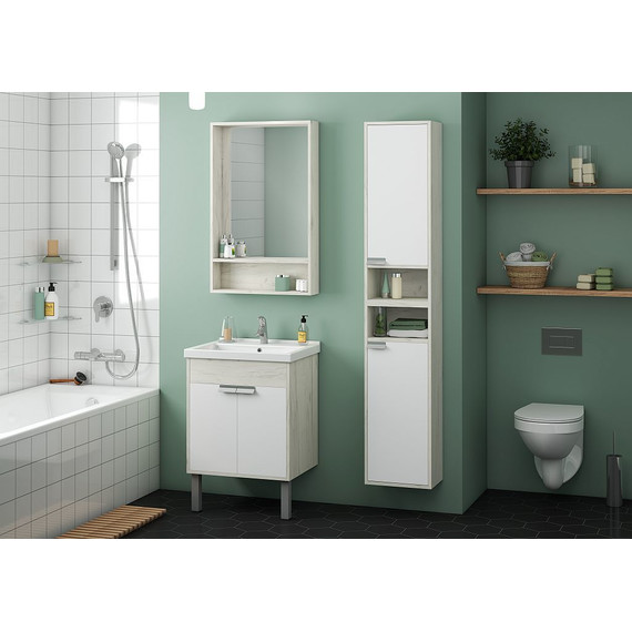 Зеркало-шкаф Акватон Флай 60 см 1A237602FA860, дуб крафт - фото 5