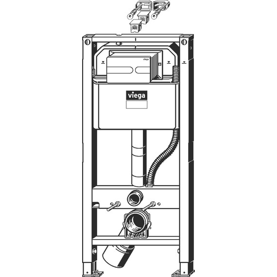Инсталляция для подвесного унитаза Viega Prevista Dry 792862 (кнопка Visign for Style 23) - фото 4