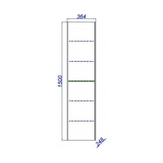 Пенал подвесной Aqwella 5 Stars Mobi 35 см MOB0535DB/MOB0735BS, дуб балтийский/бетон светлый - фото 5