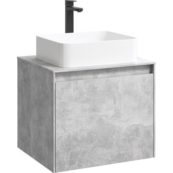 Тумба подвесная со столешницей Aqwella 5 Stars Mobi 60 см MOB0106BS/MOB0706BS, бетон светлый - фото 