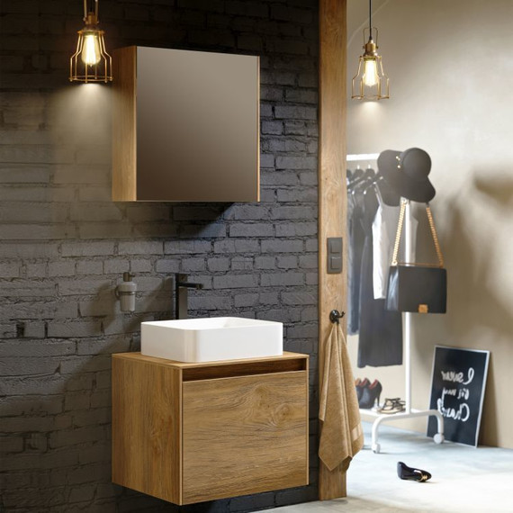 Тумба подвесная со столешницей Aqwella 5 Stars Mobi 60 см MOB0106DB/MOB0706DB, дуб балтийский - фото 7