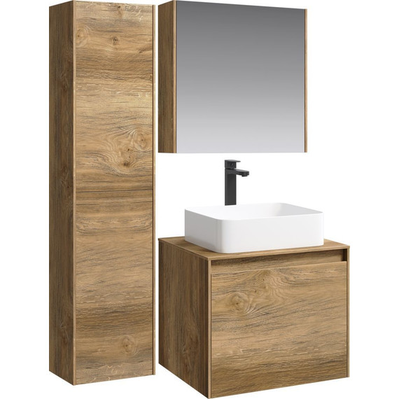 Тумба подвесная со столешницей Aqwella 5 Stars Mobi 60 см MOB0106DB/MOB0706DB, дуб балтийский - фото 5