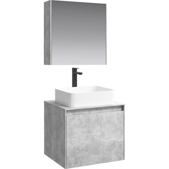 Зеркало-шкаф Aqwella 5 Stars Mobi 60 см MOB0406/MOB0717BS, бетон светлый - фото 4