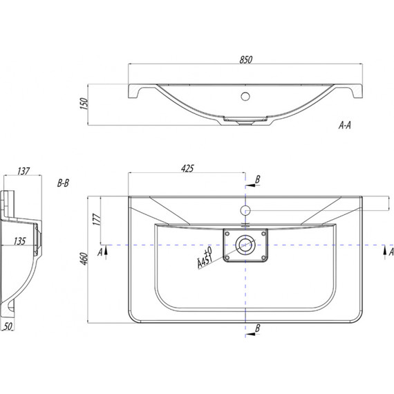 Тумба подвесная с раковиной Акватон Шерилл 85 см 1A2088K1SH010, белый - фото 10
