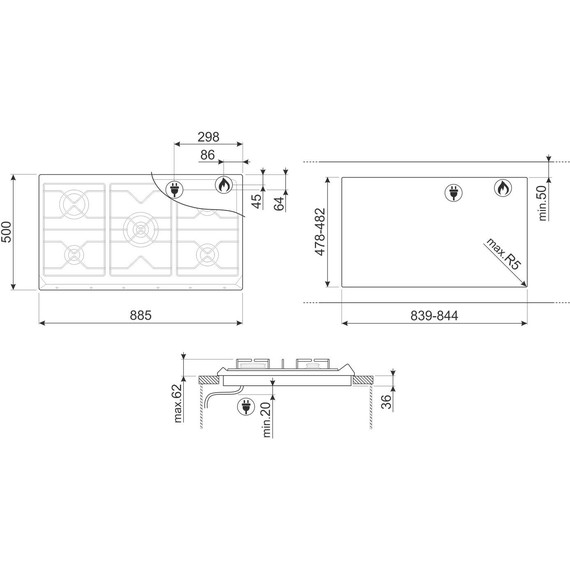 Газовая варочная поверхность Smeg Coloniale SRV896POGH - фото 3