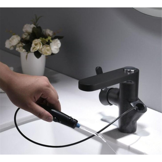 Смеситель для раковины с ирригатором Bronze de Luxe Optimal 10188B, черный, Цвет производителя: чёрный - фото 3