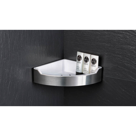 Полка угловая Fixsen Hotel FX-31003D 22 см, хром/белый - фото 2